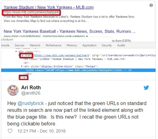Twitter users noticed Google had made the URLs clickable